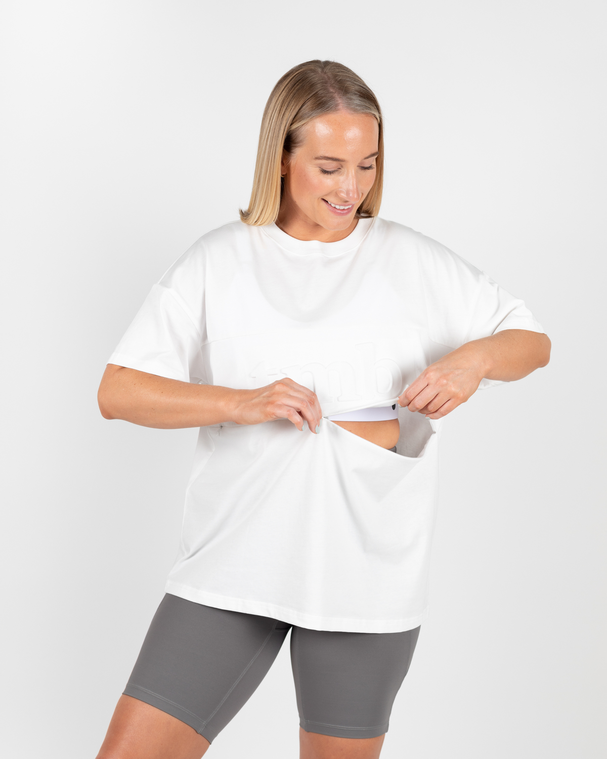 The Boyfriend Breastfeeding Tee (White) - The Milk Boutique