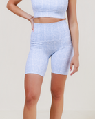 Movement Bike Shorts - Bluewash Gingham - The Milk Boutique