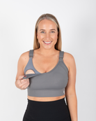 Tempo High Impact Breastfeeding Crop - Charcoal - The Milk Boutique