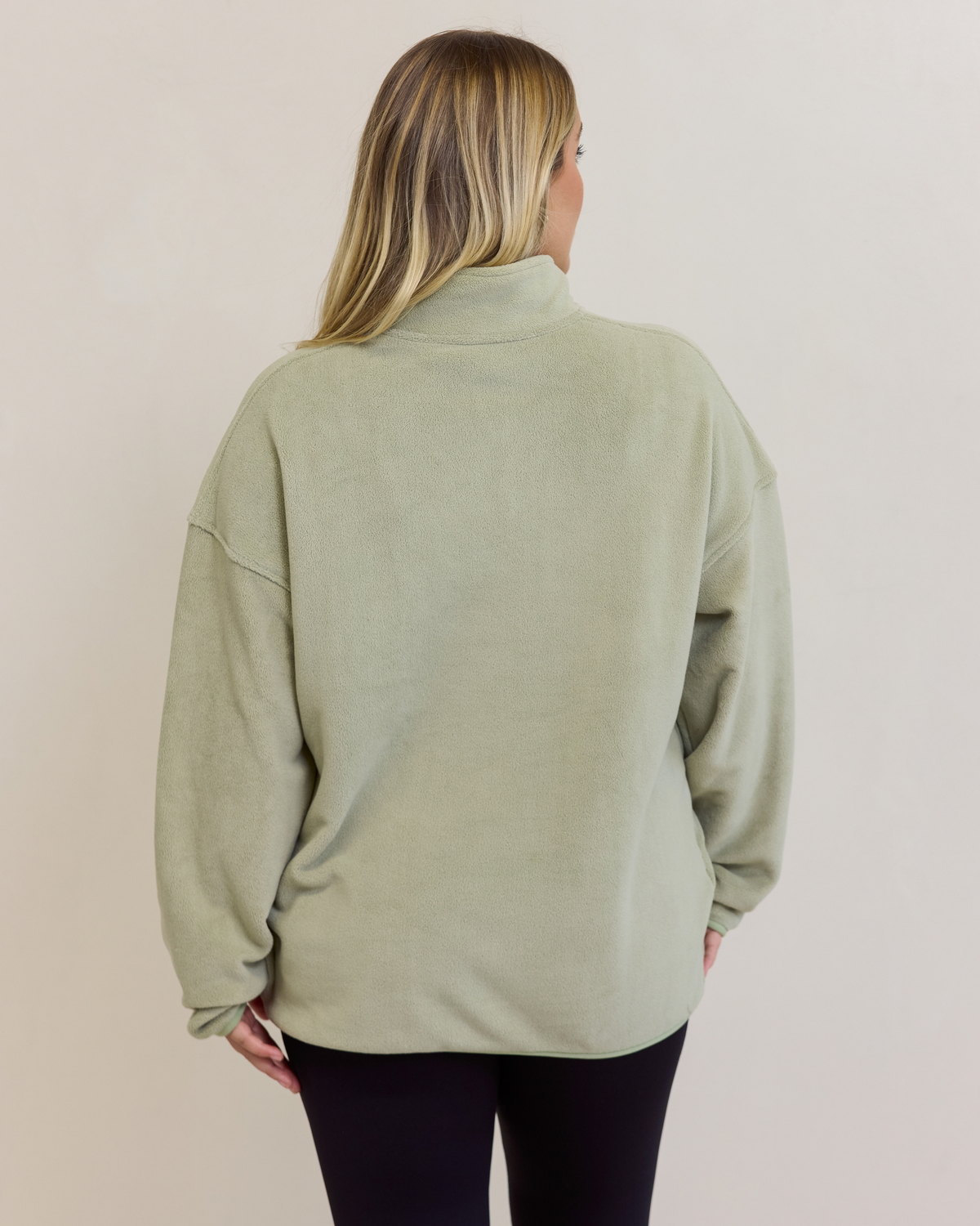 Piper Light Fleece Zip Sweater (Green) - The Milk Boutique