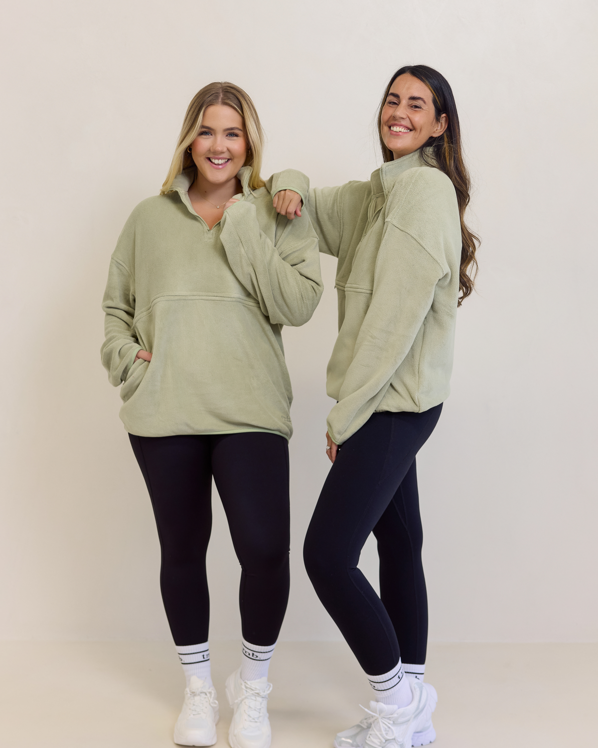 Piper Light Fleece Zip Sweater (Green) - The Milk Boutique