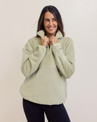 Piper Light Fleece Zip Sweater (Green) - The Milk Boutique