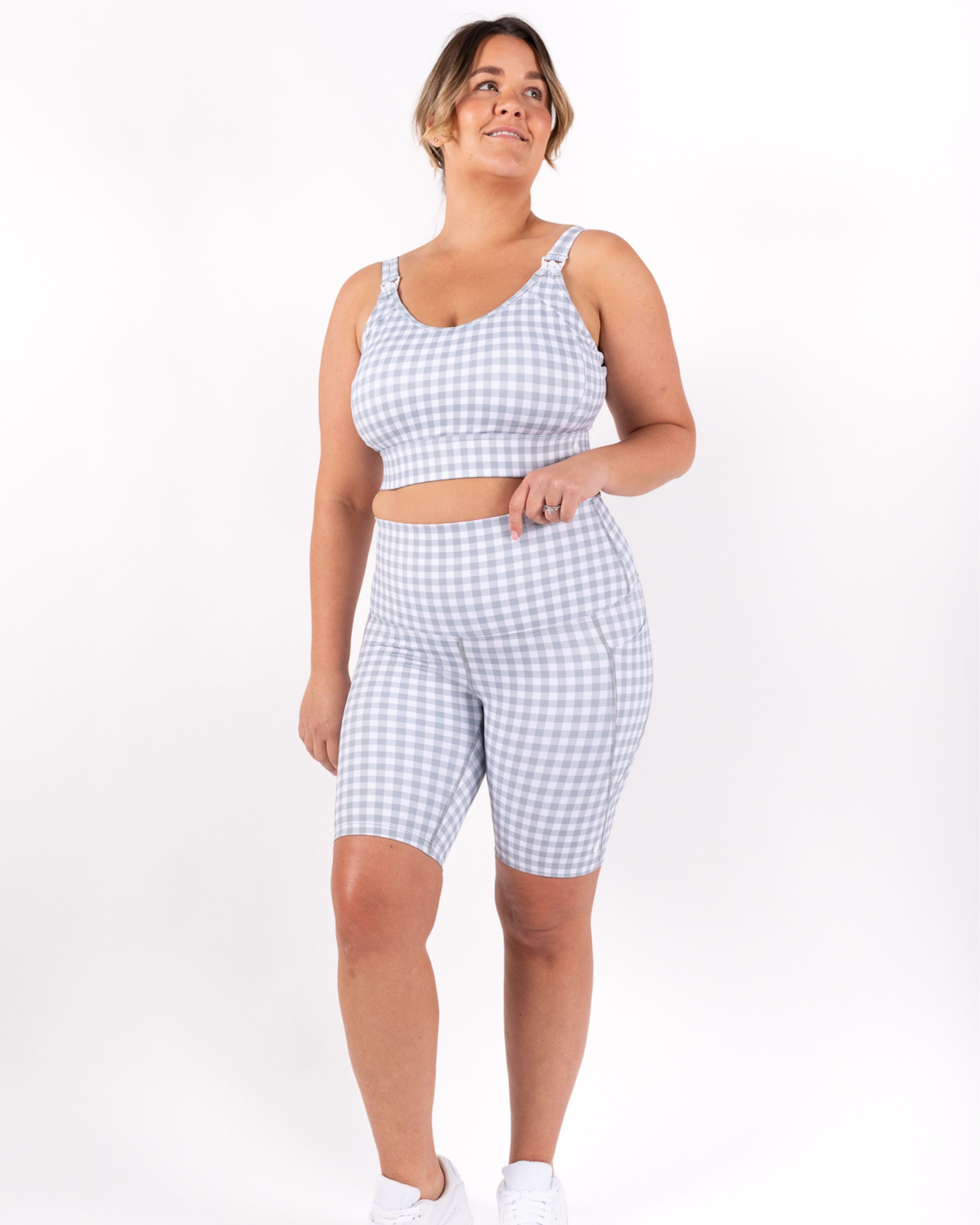 Grey biker hotsell shorts plus size