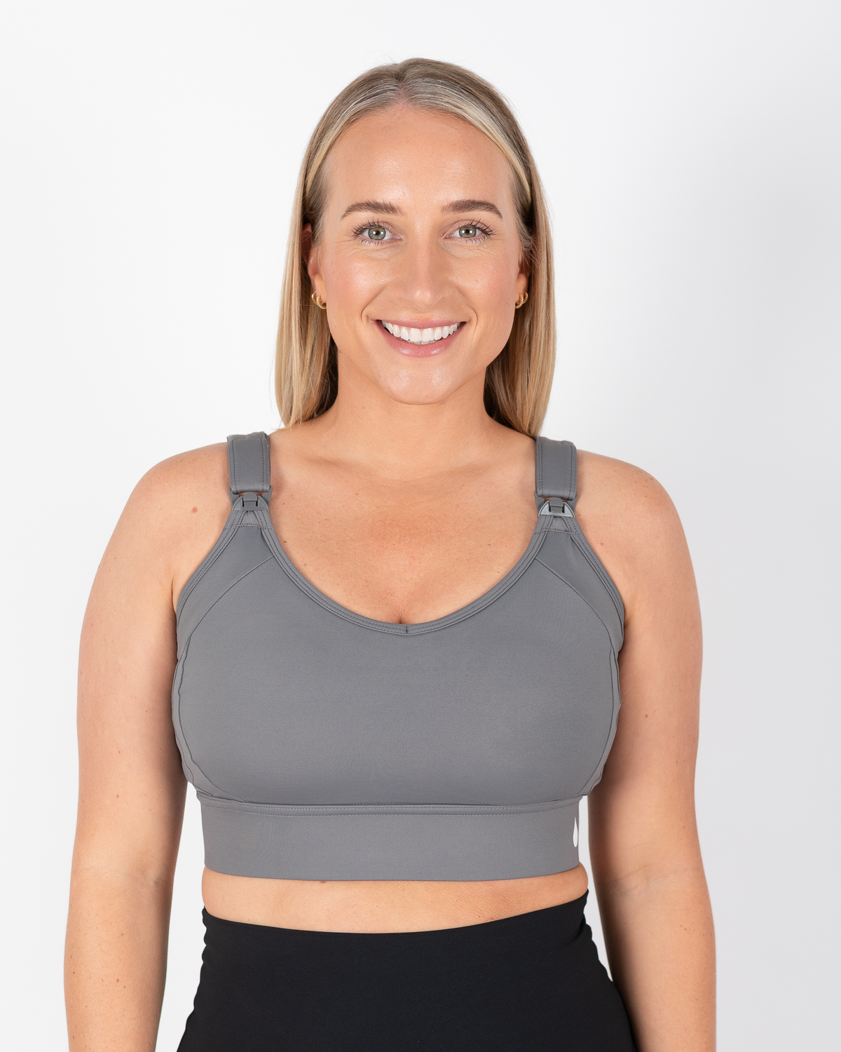 Tempo High Impact Breastfeeding Crop - Charcoal - The Milk Boutique
