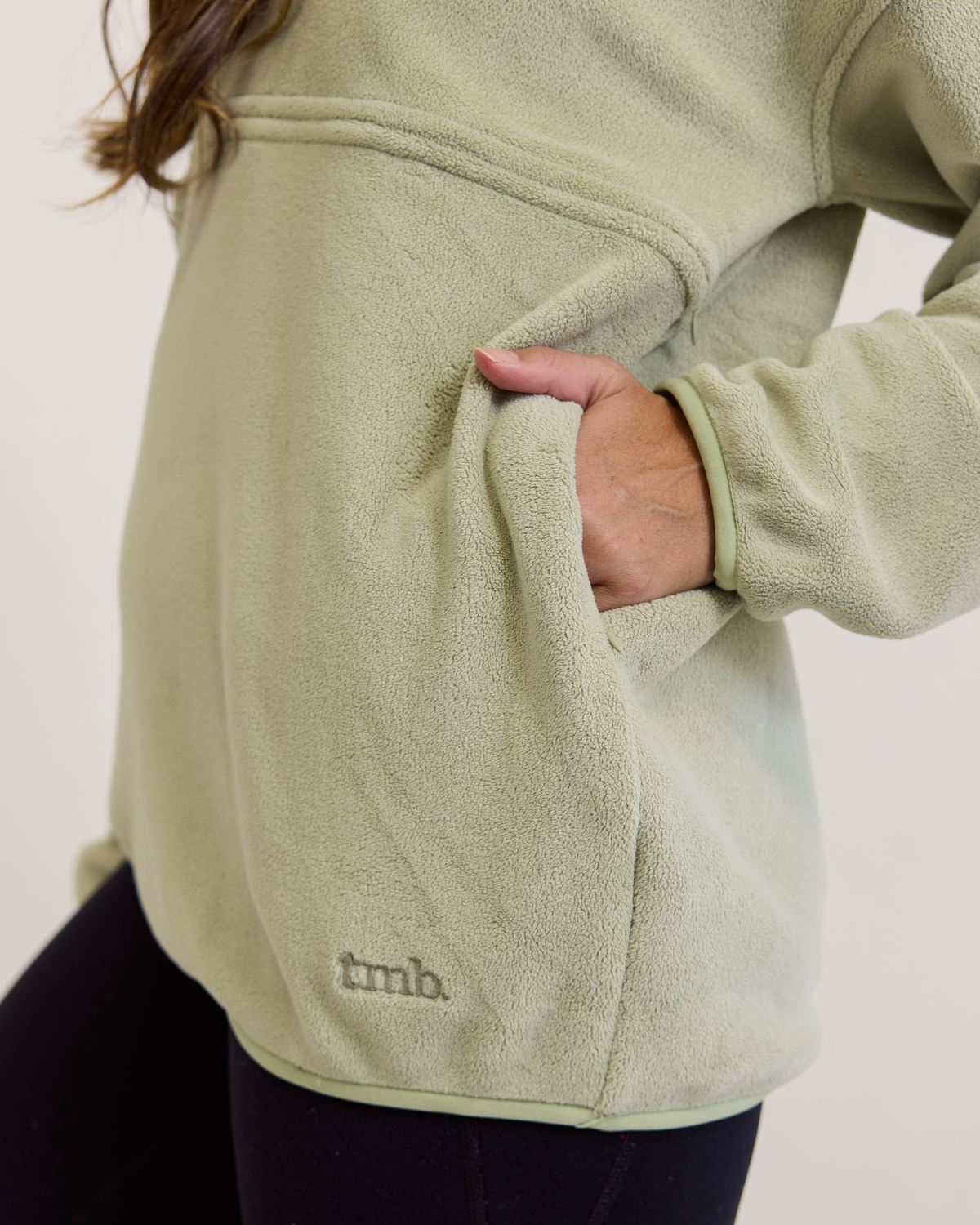 Piper Light Fleece Zip Sweater (Green) - The Milk Boutique
