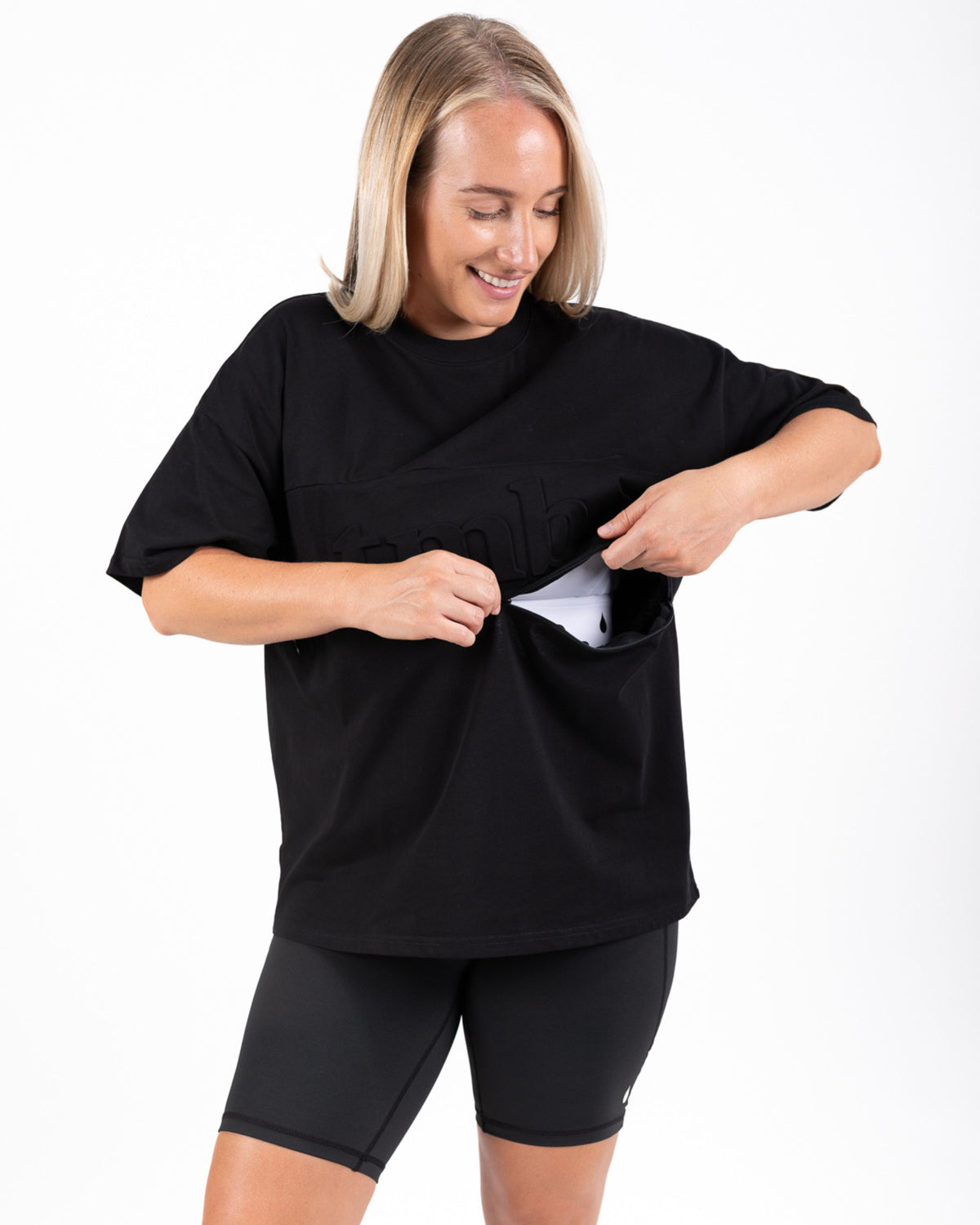 The Boyfriend Breastfeeding Tee (Black) - The Milk Boutique