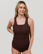 Viera Ribbed One Piece - Chocolate - The Milk Boutique