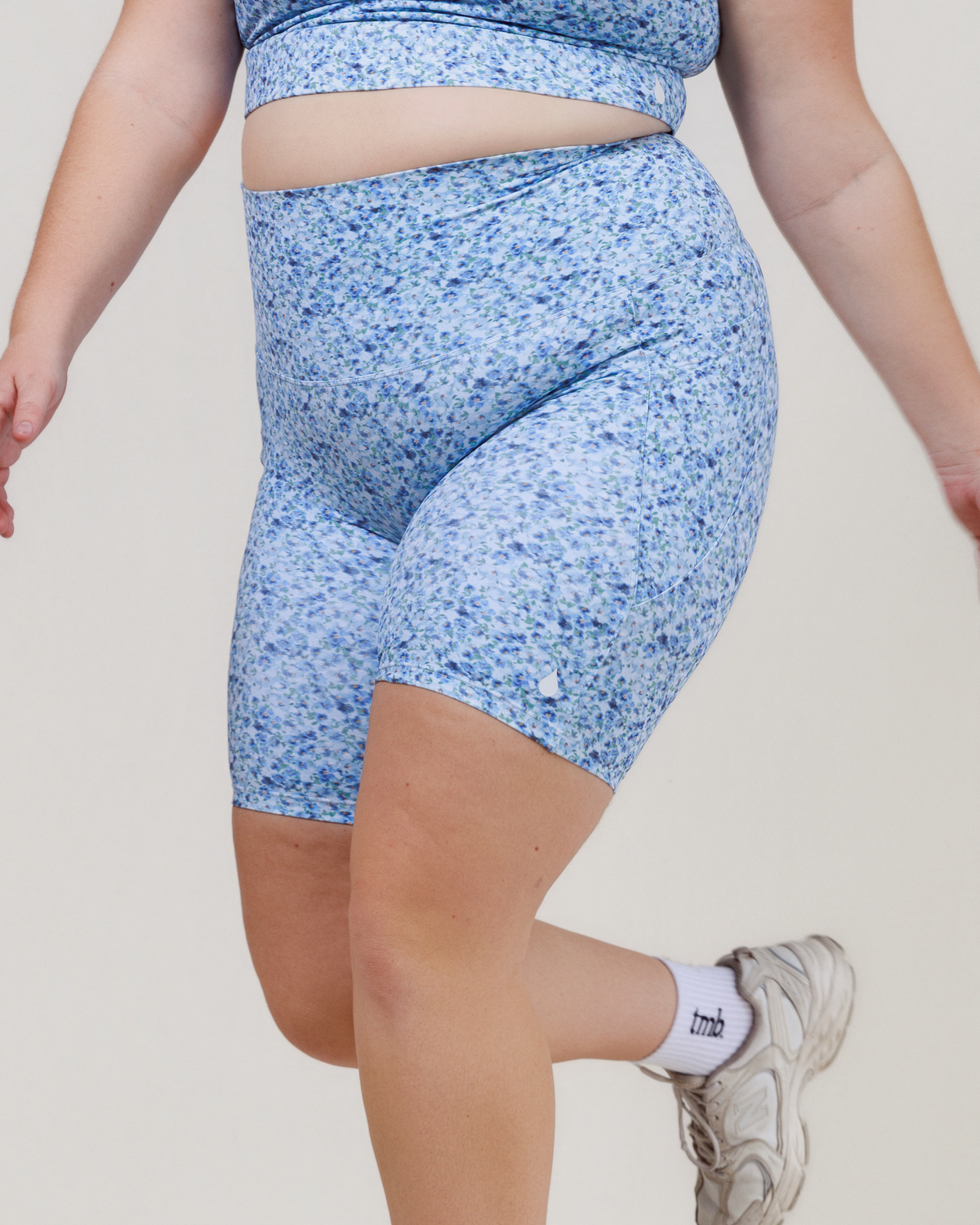 Movement Bike Shorts - Blue Floral Haze - The Milk Boutique