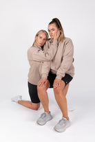 Loretta Vertical Zip Sweater (Brown Beige) - The Milk Boutique