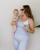 Movement Bike Shorts - Bluewash Gingham - The Milk Boutique